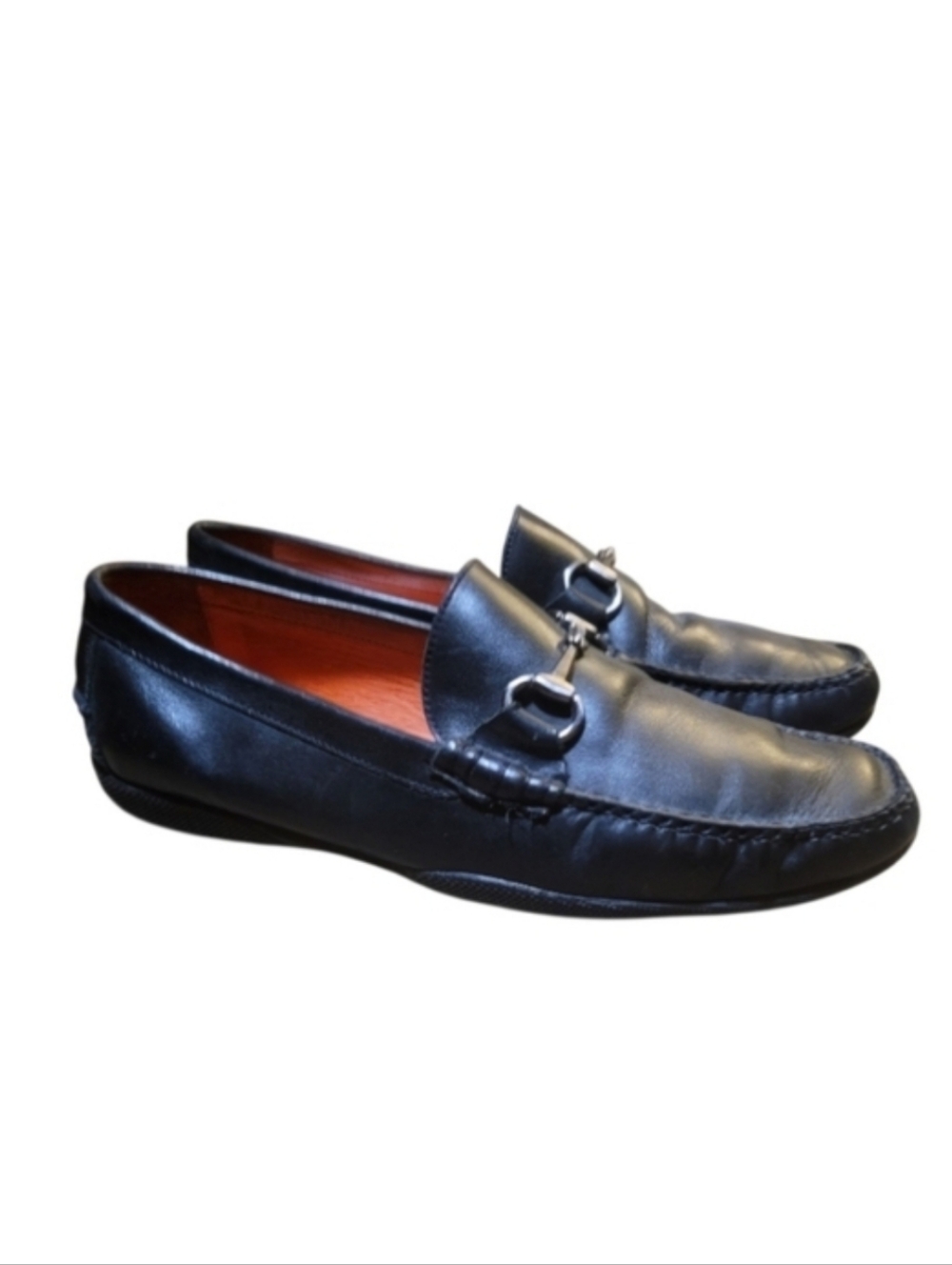 Peter Millar Black Leather Silver Horsebit Driving Shoe Loafer Men's Size 9